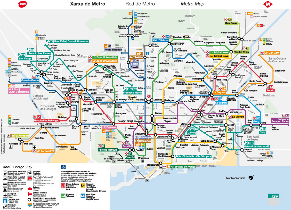 plan metro barcelone