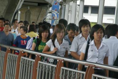 Foule de Thailandais Bangkok