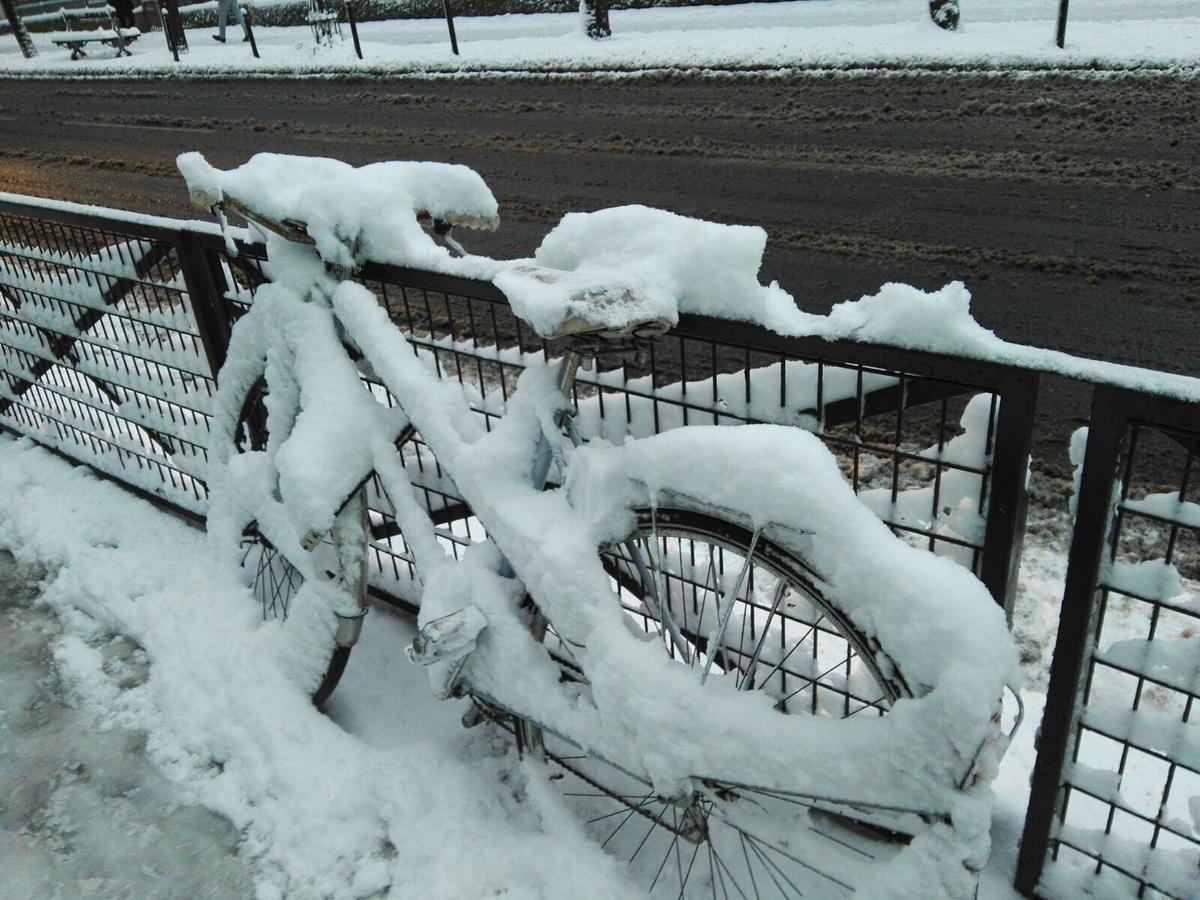 neige - vélo - londres - beast from the east 