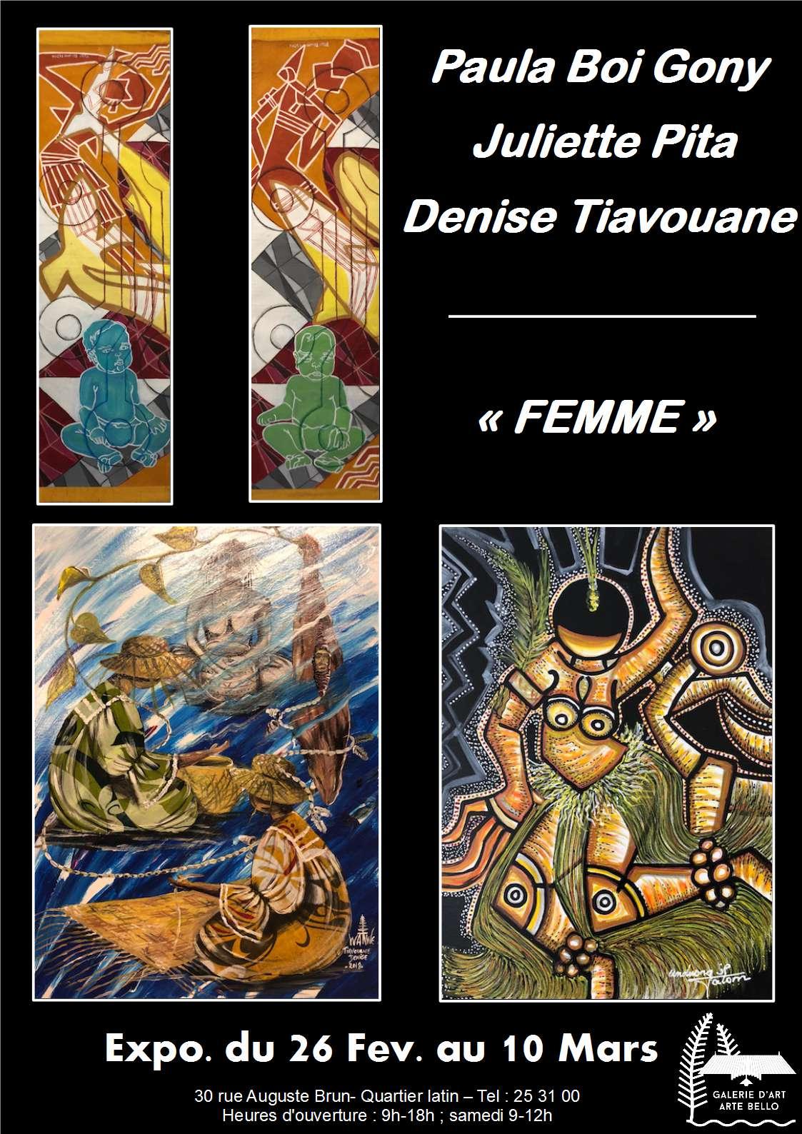 exposition artistes mélanésiennes Denis Tiavouane Paula Boi Juliette Pita Nouvelle-Calédonie