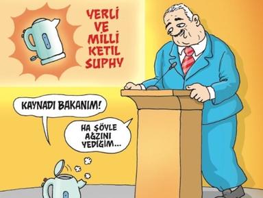 caricature robot bouilloire ministre istanbul turquie