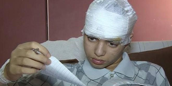 Mehdi Barih étudiant en première année du Baccalauréat, a passé le 1er juin ses examens de fin d’année depuis son lit au CHU Avicenne de Rabat. Olivier Delagarde