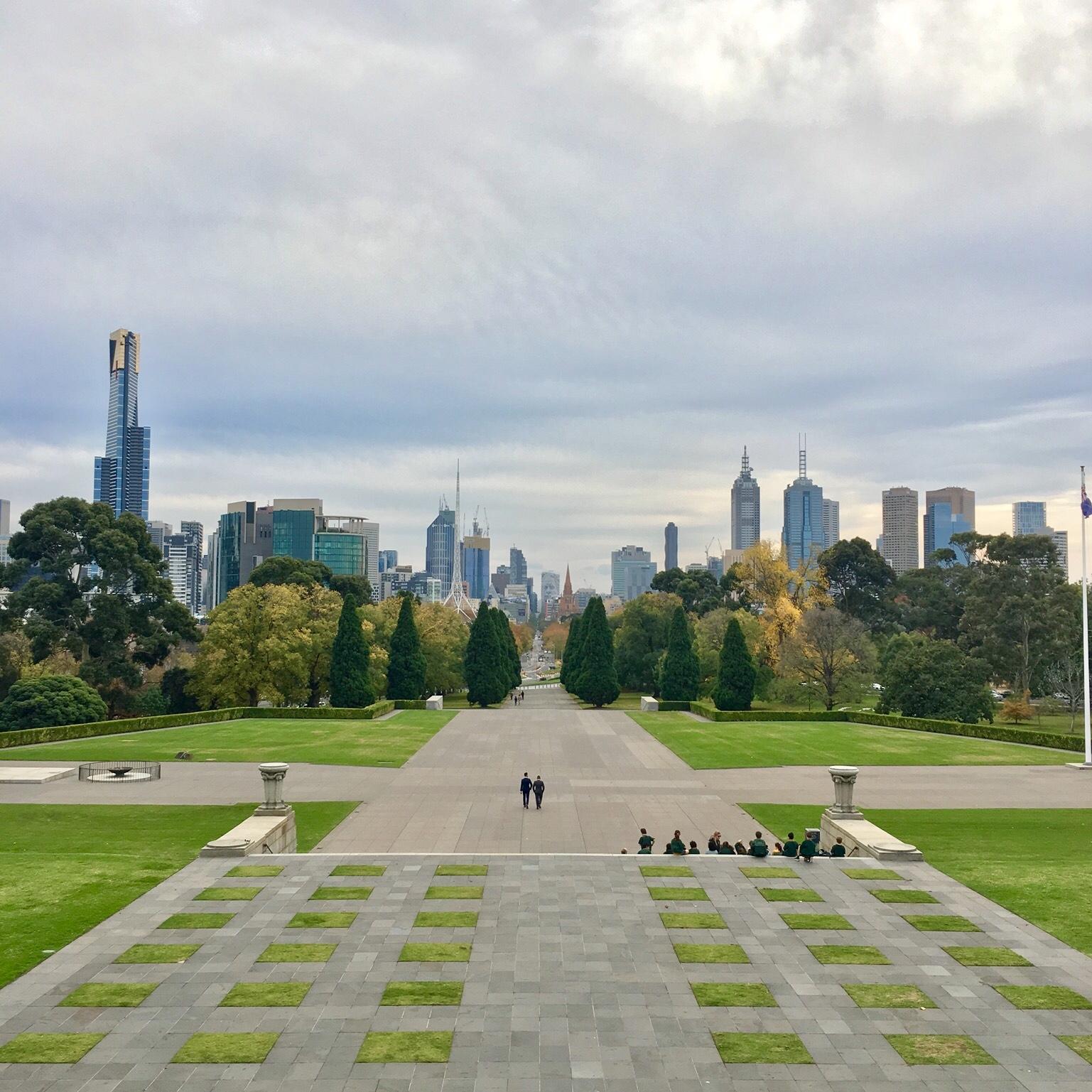 Melbourne Shrine of Remembrance CBD skyline centre-ville ville la plus agréable à vivre au monde Australie Vienne Autriche Europe