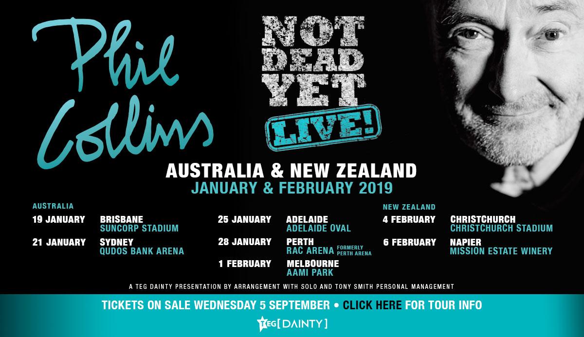 Le vétéran du pop-rock Phil Collins jouera à Sydney l’année prochaine lors de sa tournée de retour en Australie.