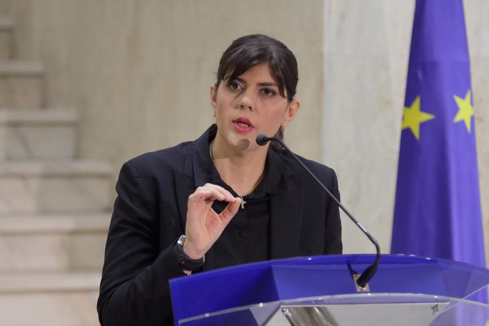 Bucharest, Romania - February 14, 2018: Laura Codruta Kovesi, head of Romania's National Anticorruption Directorate, speaks during a press conference at the DNA headquarters in Bucharest