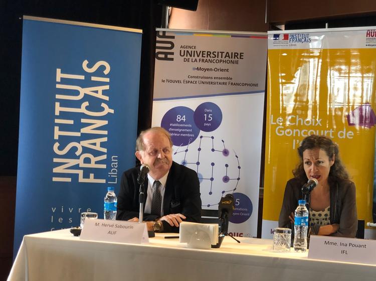 Hervé Sabourin, directeur régional AUF Moyen-Orient, Ina Pouant, directrice adjointe de l'Institut français du Liban