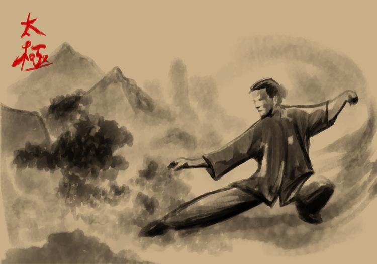 tai-chi-painting-vector