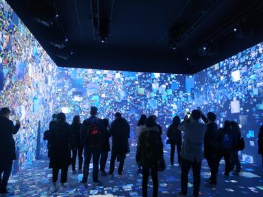 À l'exposition "Machine Memories : Space", dans la galerie Pilevneli