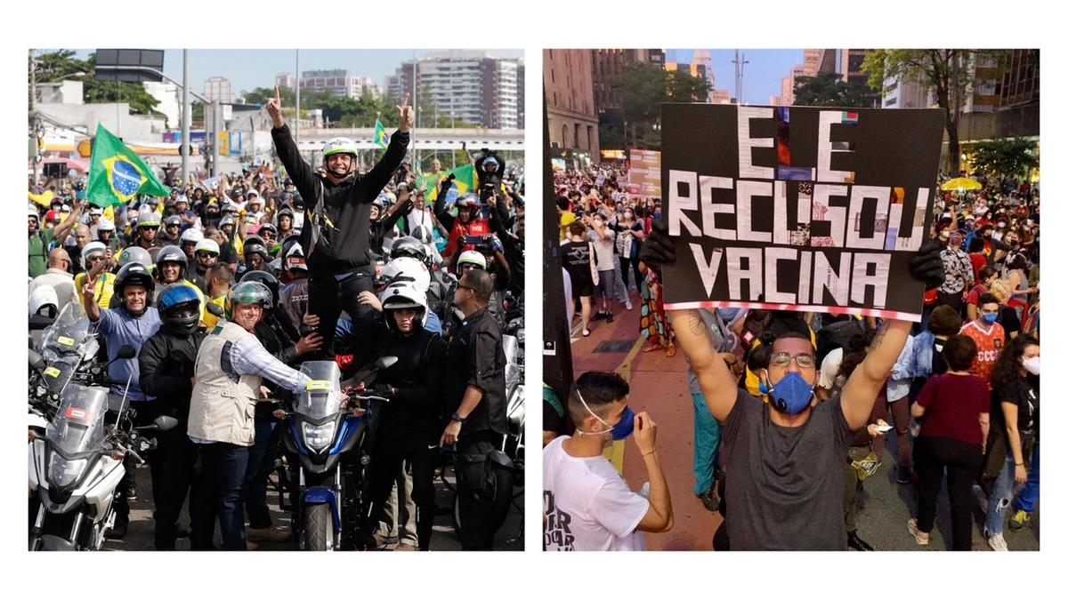 manifestations pro et anti Bolsonaro au Brésil 