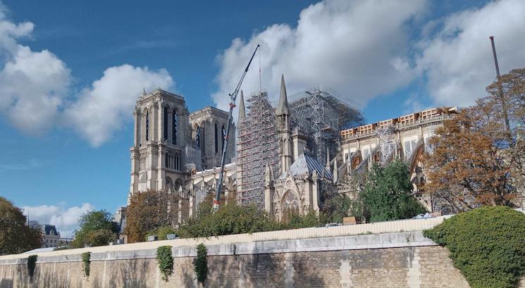 La cathédrale de Notre Dame de Paris en travaux 