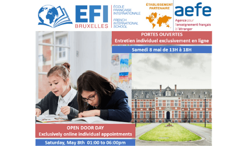 écoliers de l'EFI Brxuelles qui travaillent