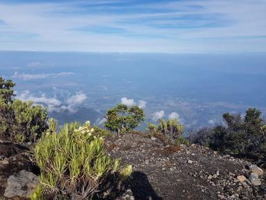 Vue depuis les hauteurs du volcan Ciremai