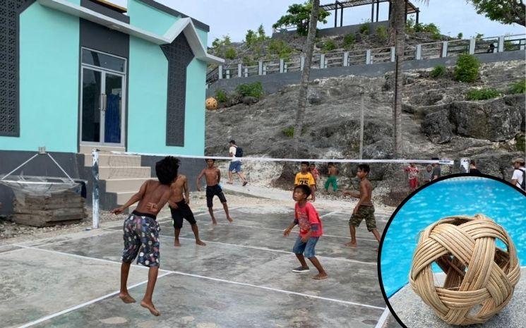 Partie de sepak takraw dans les îles Togean