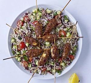 brochettes d'agneau et fromage feta