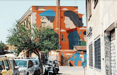 Une rue du quartier de San Lorenzo à Rome