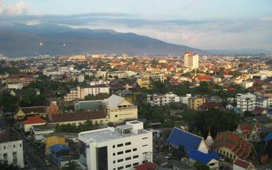 Vue sur Chiang Mai à l'aube