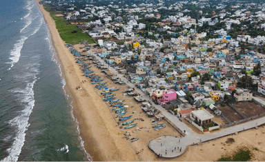 Chennai bord de mer vu du ciel
