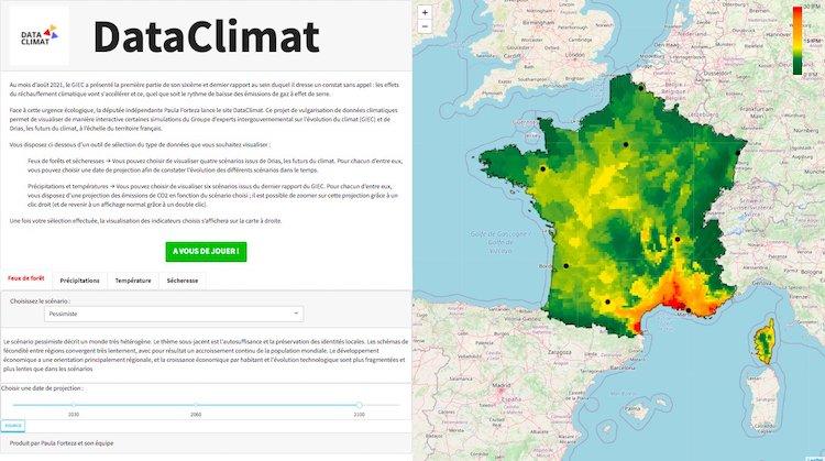 Interface du site "Dataclimat.fr"