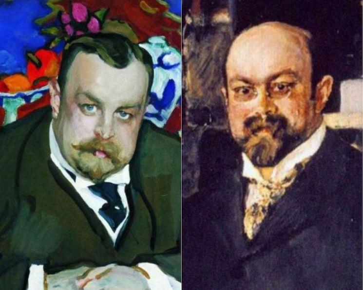 Portraits respectifs d'Ivan et Mikhaël Morozov