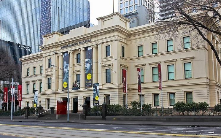 Photo de l'entrée du Musée de l'immigration à Melbourne