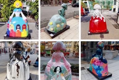 sculptures de Meninas dans les rues de Madrid