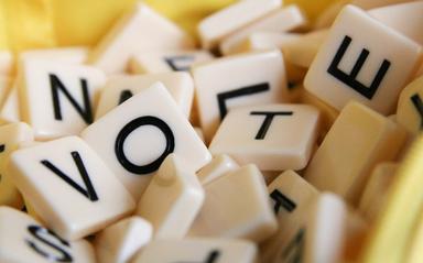 voter en lettres du scrabble