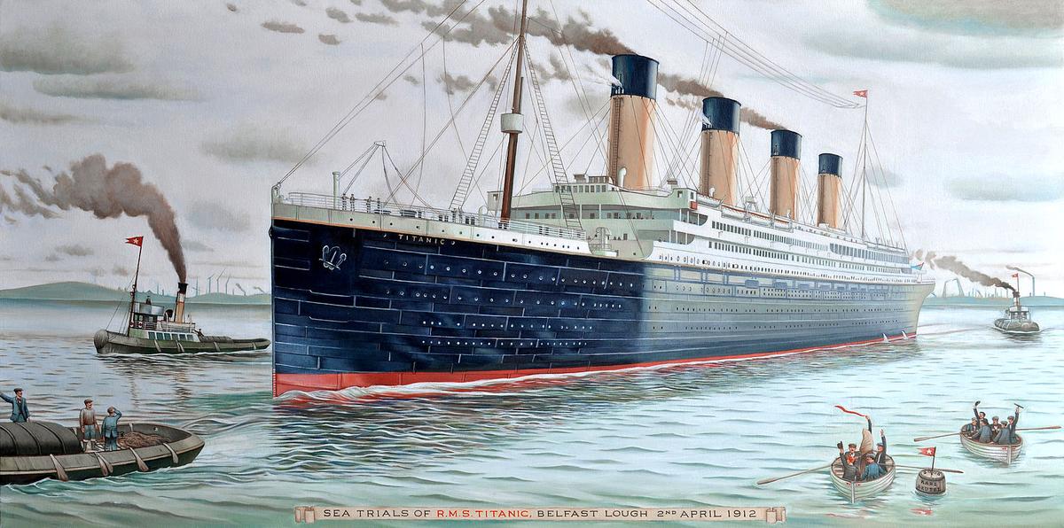 Une illustration représentant le légendaire paquebot Nord-Irlandais, le Titanic