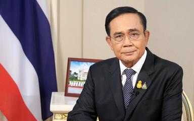 Le Premier ministre thallandais Prayuth Chan-O-Cha lors d'une adresse télévisée