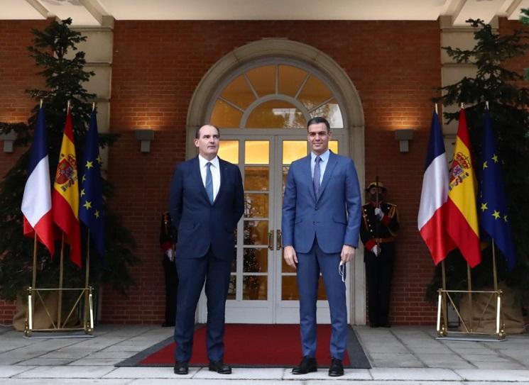 Jean Castex et Pedro Sanchez à la Moncloa, lors de la viste du premier ministre français en Eespagne