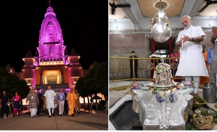 inauguration du corridor menant au kashi vishwanath temple à varanasi