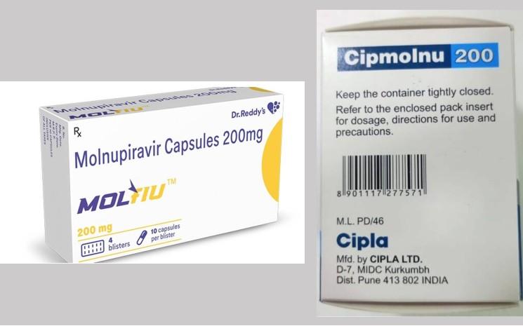 Deux versions indiennes du médicament Molnupiravir