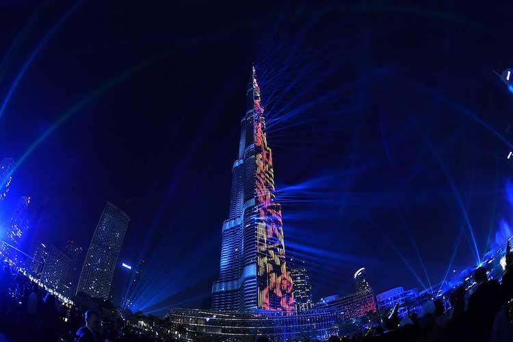 burj khalifa show laser