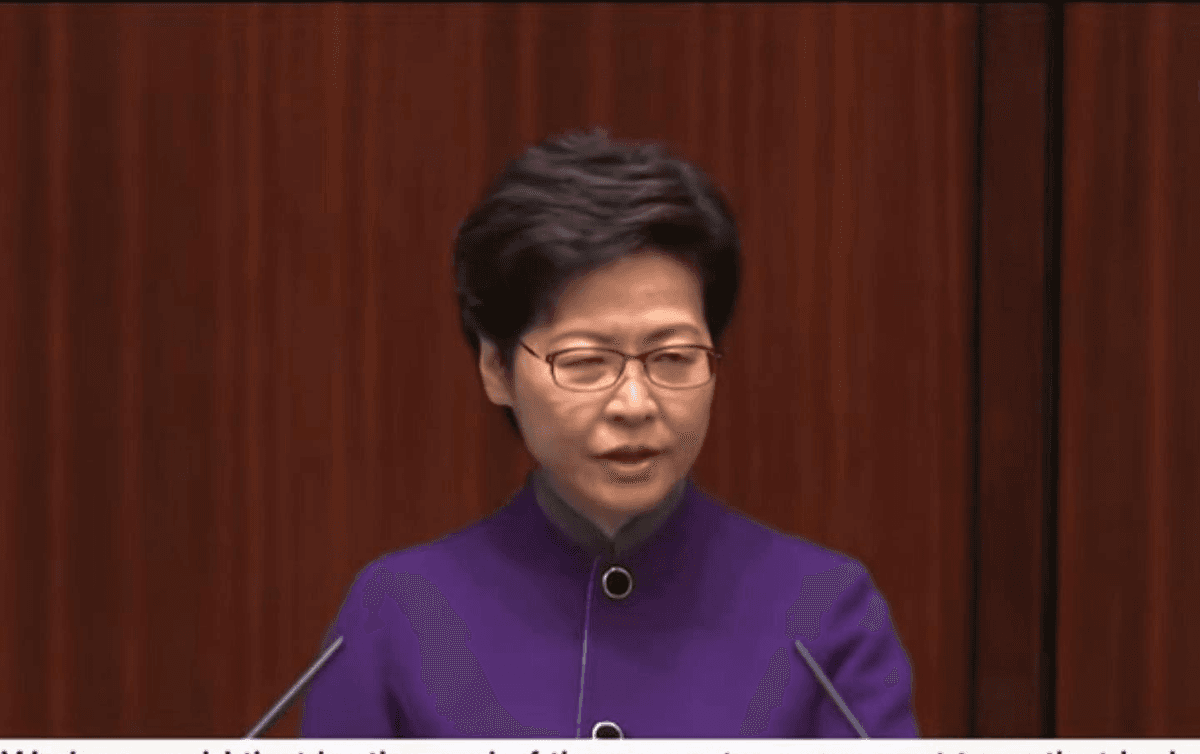 Carrie Lam au Conseil Législatif