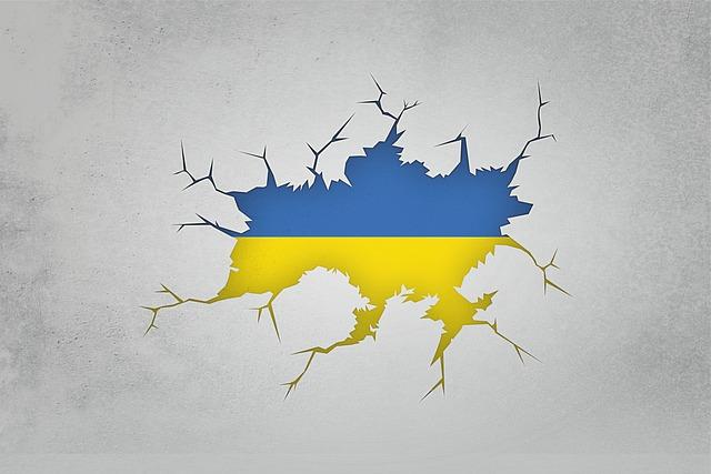 drapeau ukrainien fissuré