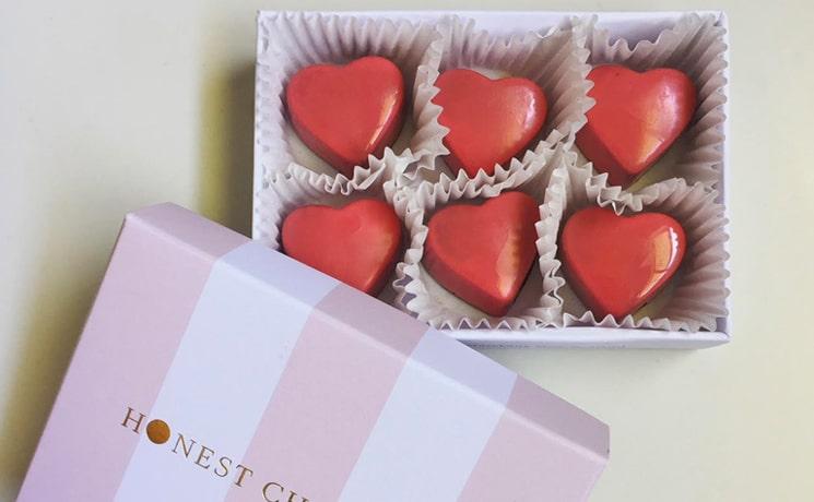 Les chocolats en forme de coeur Honest Chocolat