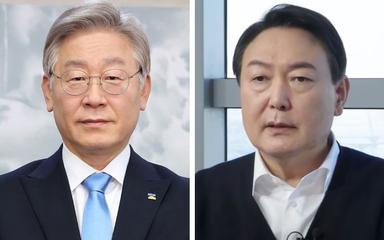 Les candidats à la présidentielle Lee Jae-myung et Yoon Seok-youl