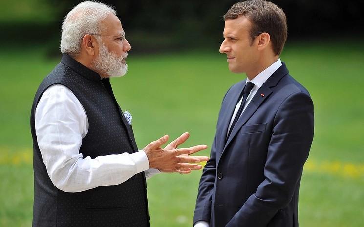 Modi et Macron à l'Elysée en 2017