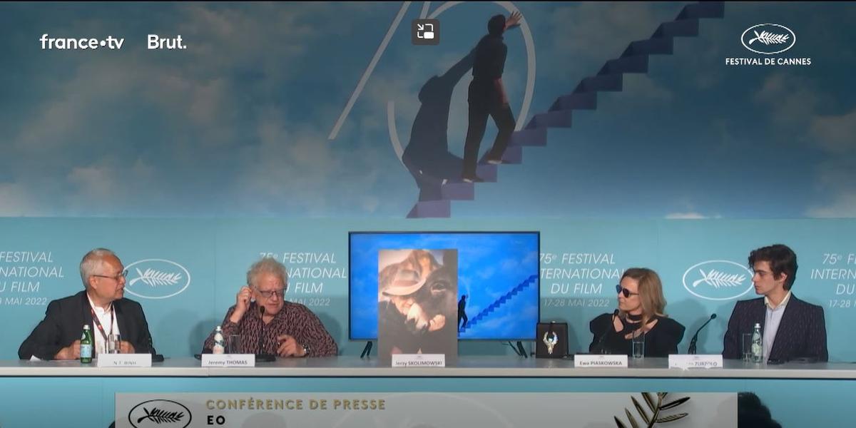 Capture conférence de presse EO Jerzy SKOLIMOWSKI Festival de Cannes 2022.2