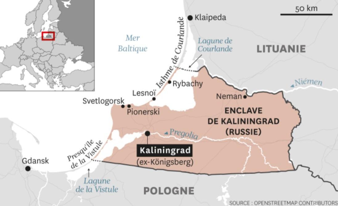 Carte de la région de Kaliningrad