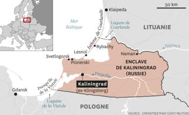 Carte de la région de Kaliningrad