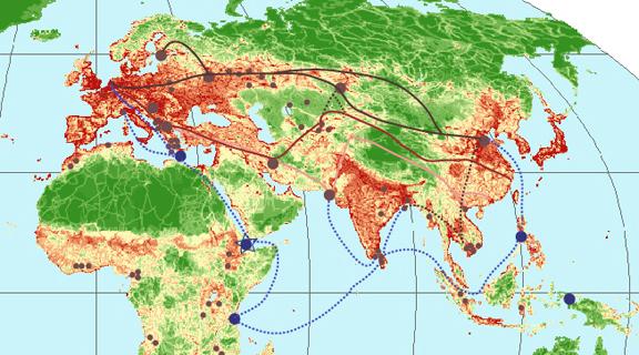 nouvelle route de la soie carte