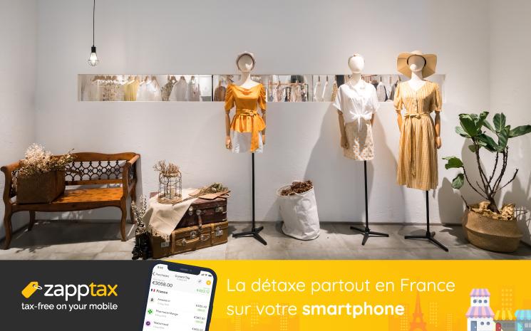 magasin de vetements avec bannière zapptax