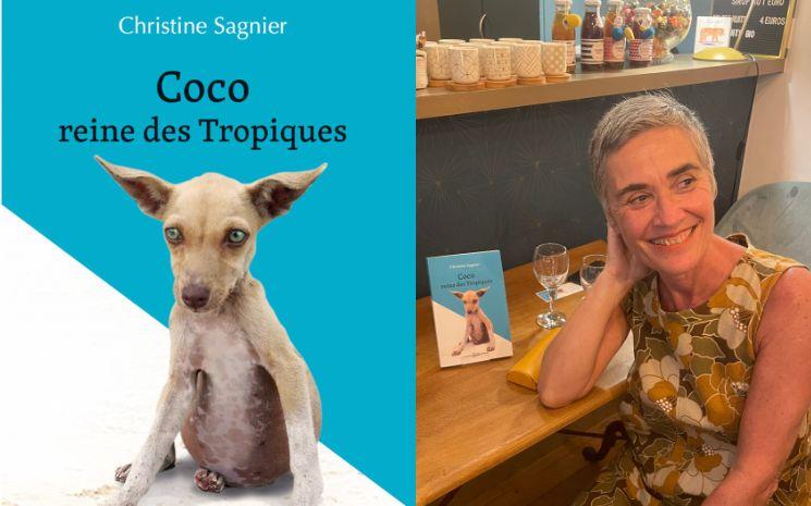 Habillée de boucles d’oreilles accordées à sa robe colorée, la journaliste culture et auteure, Christine Sagnier, s’est confiée pour son nouveau roman Coco, reine des tropiques