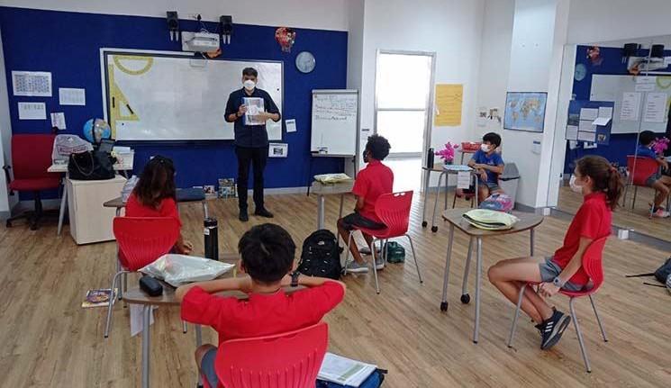 Un salle de classe de l'école Française Internationale