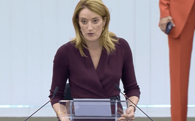 la Présidente du Parlement européen, Roberta Metsola annonce le Prix Sakharov 2022