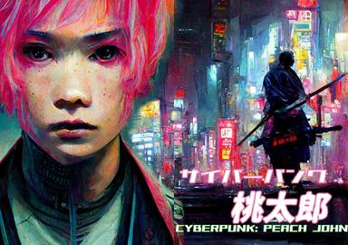 Le manga dessiné par une IA : cyberpunk Momotaro