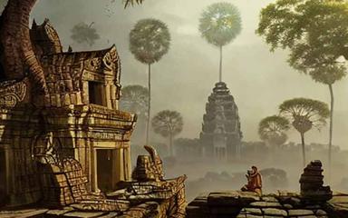 dessin style angkor cambodge