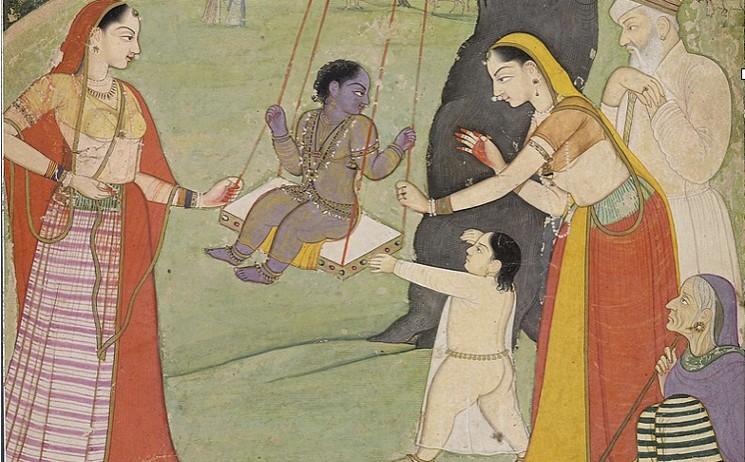 Une miniature représentant Krishna enfant