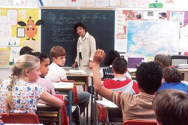 Une salle de classe, langue étrangère 