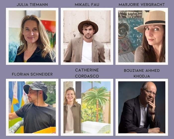 Une affiche avec six photos d'artistes francophones qui ont choisi Valencia